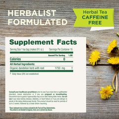 Traditional Medicinals Dandelion Tea bag in cup ready for a gentle daily ritual.
