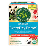 Traditional Medicinals Everyday Detox tea box front, organic caffeine-free blend for daily wellness
