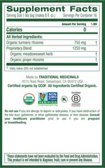Traditional Medicinals ginger-turmeric root slices infuse a warming, spicy aroma.