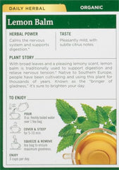 Traditional Medicinals lemon balm tea cup evokes soothing ritual for stress relief.