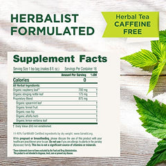 Traditional Medicinals spearmint pregnancy tea brew with refreshing aroma.