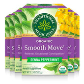 Traditional Medicinals Smooth Move peppermint tea bags offer gentle relief for occasional constipation.