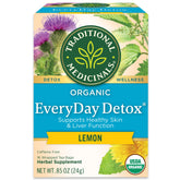 Traditional Medicinals Everyday Detox Lemon tea bags with bright lemon aroma for skin and kidney support.