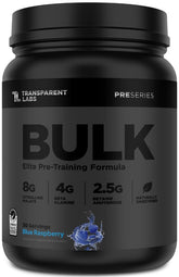 Transparent Labs Bulk Black canister with clean labeled pre workout for focused training