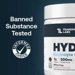 Scoop dispensing Transparent Labs Hydrate powder for measured servings