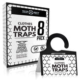 TRAP A PEST 8-pack traps box demonstrates non-toxic closet protection for clothes.