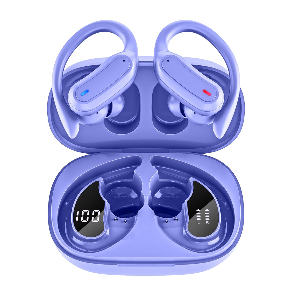 TRAUSI wireless earbuds in case showing instant pairing for quick setup