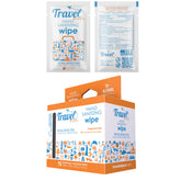 Travel Wipes hand sanitizing wipes in a 15-count individually wrapped pack for on-the-go cleanliness