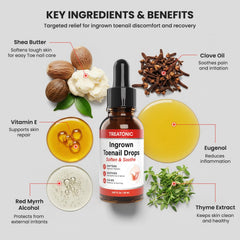 Treatonic drops applied to the toe: softens the nail for easier trimming.