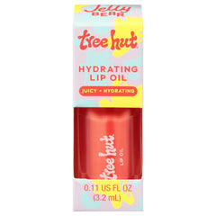 Tree Hut Jelly Bear lip oil bottle showing a glassy shine and hydration