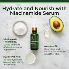 Tree of Life Niacinamide Serum dropper ready for daily use, boosting hydration.
