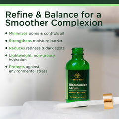 Tree of Life Niacinamide Serum packaging box shown for eco-friendly routines.