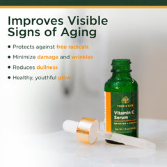 Tree of Life Vitamin C Serum bottle for brightening and smoothing skin.
