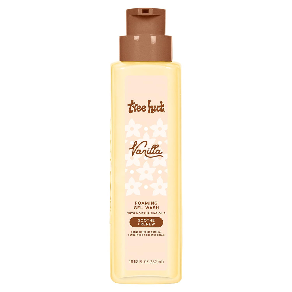 Tree Hut Vanilla Foaming Gel Bottle with Pump for easy daily cleanse