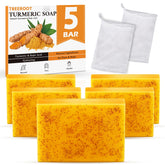 Treeroot turmeric soap 5-pack packaging highlights premium cleanse
