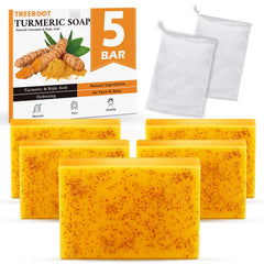 Treeroot turmeric soap 5-pack packaging highlights premium cleanse