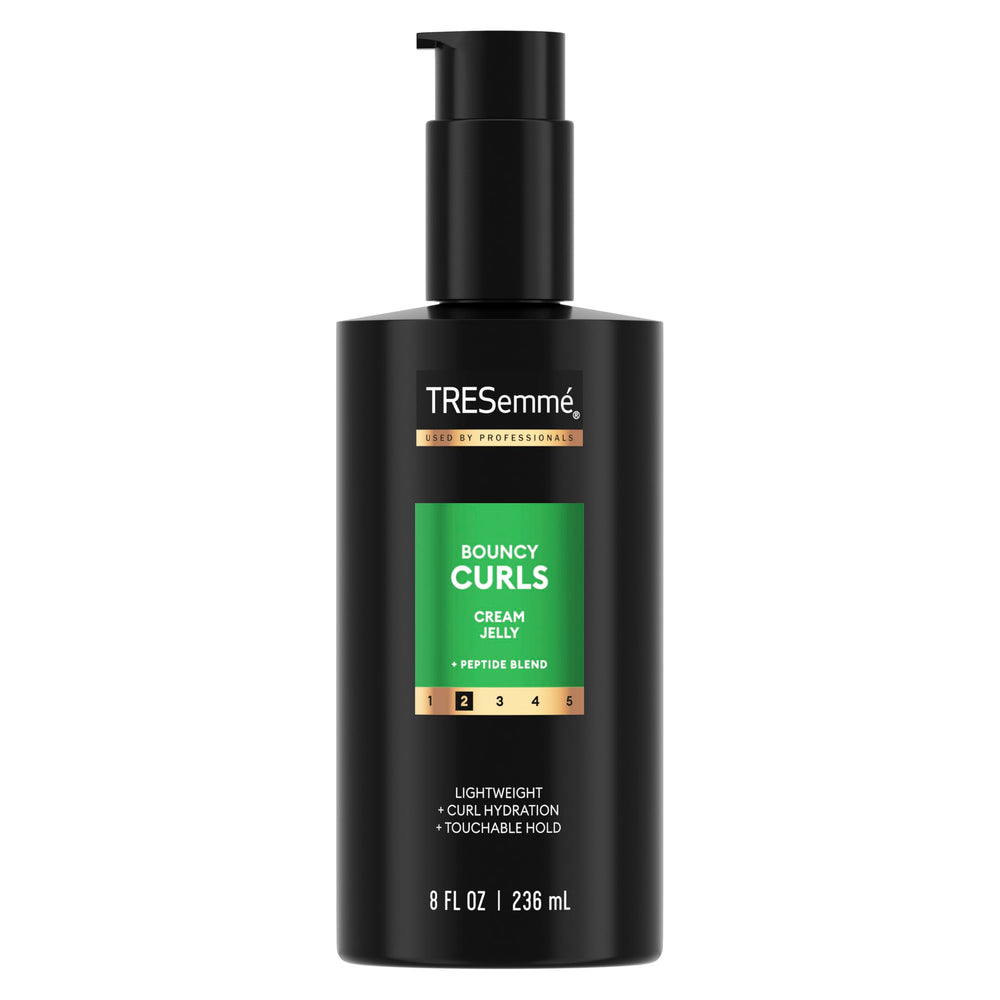 TRESemmé Bouncy Curls Cream Jelly bottle delivers hydration for defined curls.