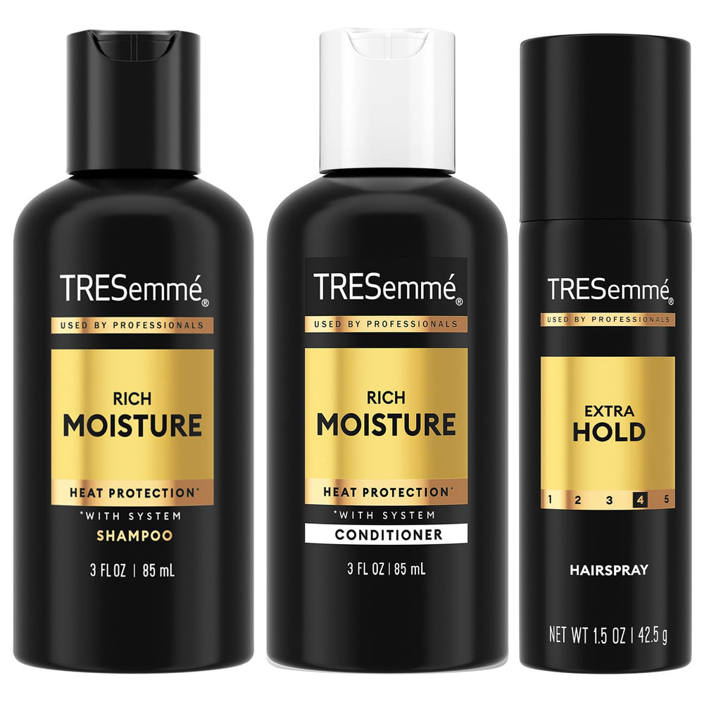TRESemmé Rich Moisture Shampoo front bottle highlighting hydration for dry hair