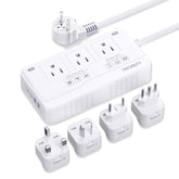 TREVOLTY 2000W voltage converter front view, compact travel-ready design for international trips.
