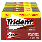 Trident Cinnamon Sugar Free Gum six-pack provides on-the-go fresh breath.