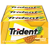 Trident Pineapple Twist gum packaging shown in a multipack for on-the-go freshness.
