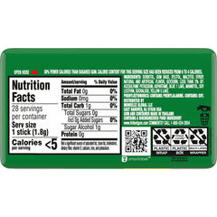 Close-up of Trident Spearmint gum pieces for lasting mint flavor.