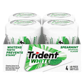 Trident White Spearmint gum bottle stack offers on-the-go freshness.