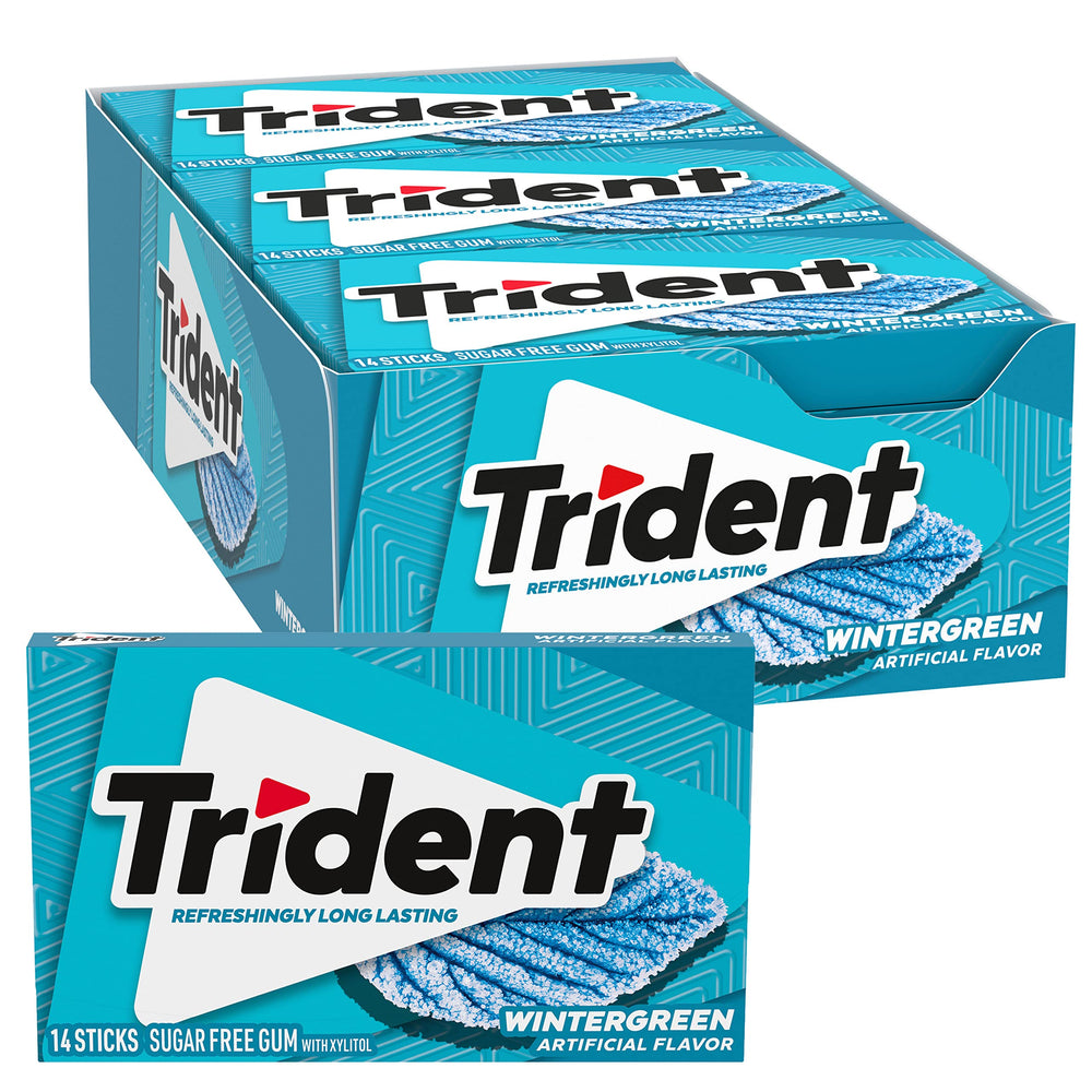 Trident Wintergreen gum packaging bulk for office freshness