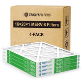 TRIGHTFILTERS 16x20x1 four-pack ready for easy home HVAC replacement