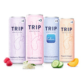 TRIP Lightly Sparkling Adaptogen can close-up, a low-calorie no-alcohol option.