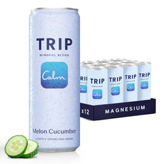 TRIP Lightly Sparkling Melon Cucumber bottle for refreshing adaptogen hydration.