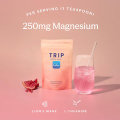 TRIP magnesium powder dissolving in glass for a smooth sip.