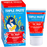 Triple Paste 3X Max bottle close-up shows zinc oxide strength for diaper rash relief