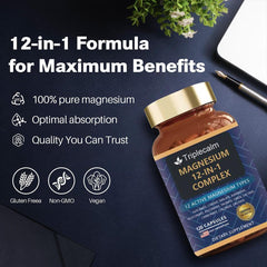 Triplecalm Magnesium 12in1 capsules in bottle for everyday activity.