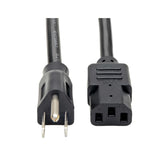 TRIPP LITE Eaton series 15A 6ft cord connects PC to outlet with safety margin.