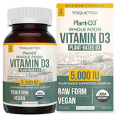 Triquetra Health Organic Vitamin D3 capsules in bottle for daily wellness.