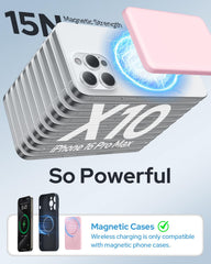 TRKOY MagSafe 5000mAh pink side profile highlights slim, travel-friendly design