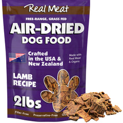 TRMC real meat air dried dog food lamb packfront — premium protein for an active pup