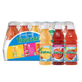 Tropicana variety-pack 10oz bottles displayed together for convenient refreshment.