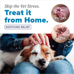 TropiClean HomeVet hypoallergenic label close-up indicating gentle formula.