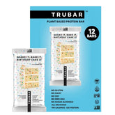 TRUBAR Shake it Bake it Birthday Cake it bar packaging shows a ready-to-eat vegan protein snack.