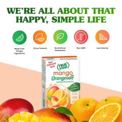 True Lemon Mango Orange Drink Mix glass ready for a refreshing citrus drink.