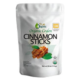 True Organic Ceylon Cinnamon Sticks packaging for freshness and certifications.