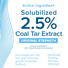 True+Real Coal Tar Therapeutic pour showcases easy application for on-rinse use.