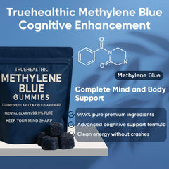 TRUEHEALTHIC Methylene Blue Gummies closeup highlighting gummy texture