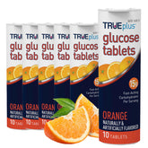 TRUEplus Glucose Tablets orange flavor tube ready for on-the-go energy