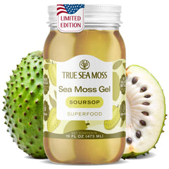 TrueSeaMoss sea moss gel bottle front, showcasing smooth texture for daily use.