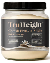 TruHeight Growth Protein Shake vanilla ice cream, 16g protein per serving.