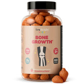 TruHeight Kids Bone Growth Gummies strawberry bottle highlights tasty, kid-friendly vitamins for daily growth support.