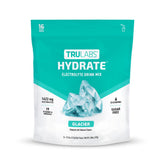TRULABS Hydrate Glacier stick pack closeup for easy, sugar-free hydration on the go.